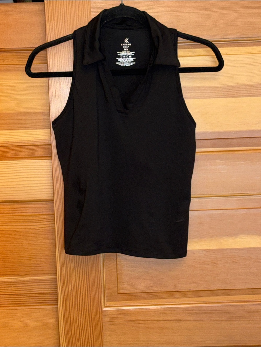 Kyodan Golf Signature Black V-Neck Collared Sleeveless Tank